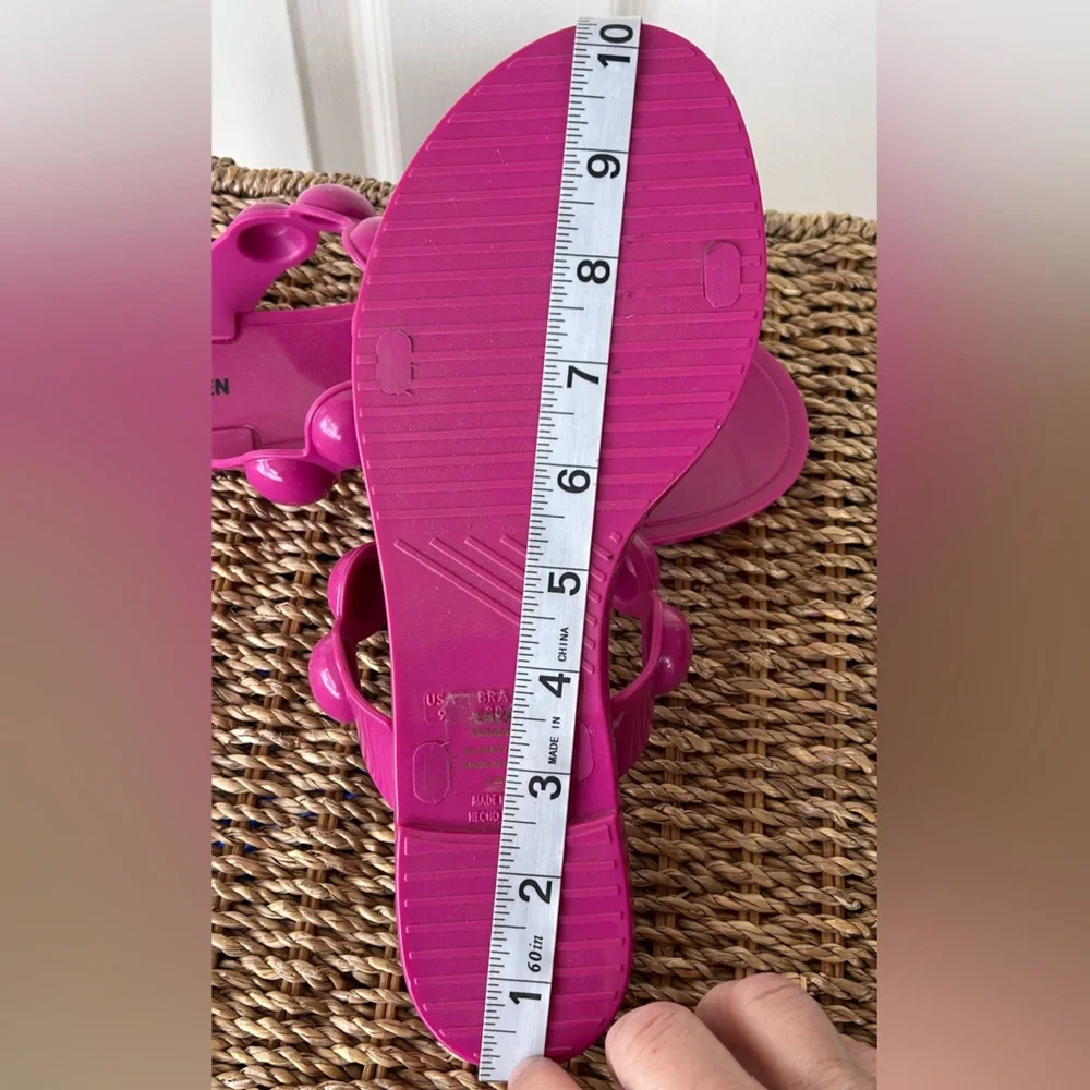 Steve Madden Zaza Bubble Strap‎ Slide Sandals Bright Pink Size 9 - Picture 8 of 10
